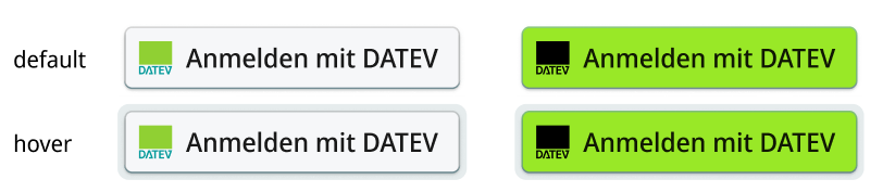 All DATEV styling specifications (incl. button shape, rounding, shadows, spacing) implemented